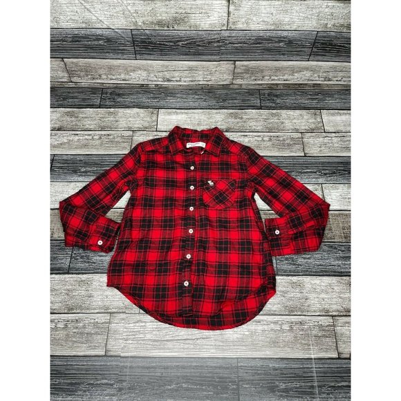 Abercrombie Kids Red Plaid Long Sleeved Flannel - Picture 1 of 6